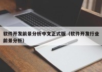 软件开发前景分析中文正式版（软件开发行业前景分析）